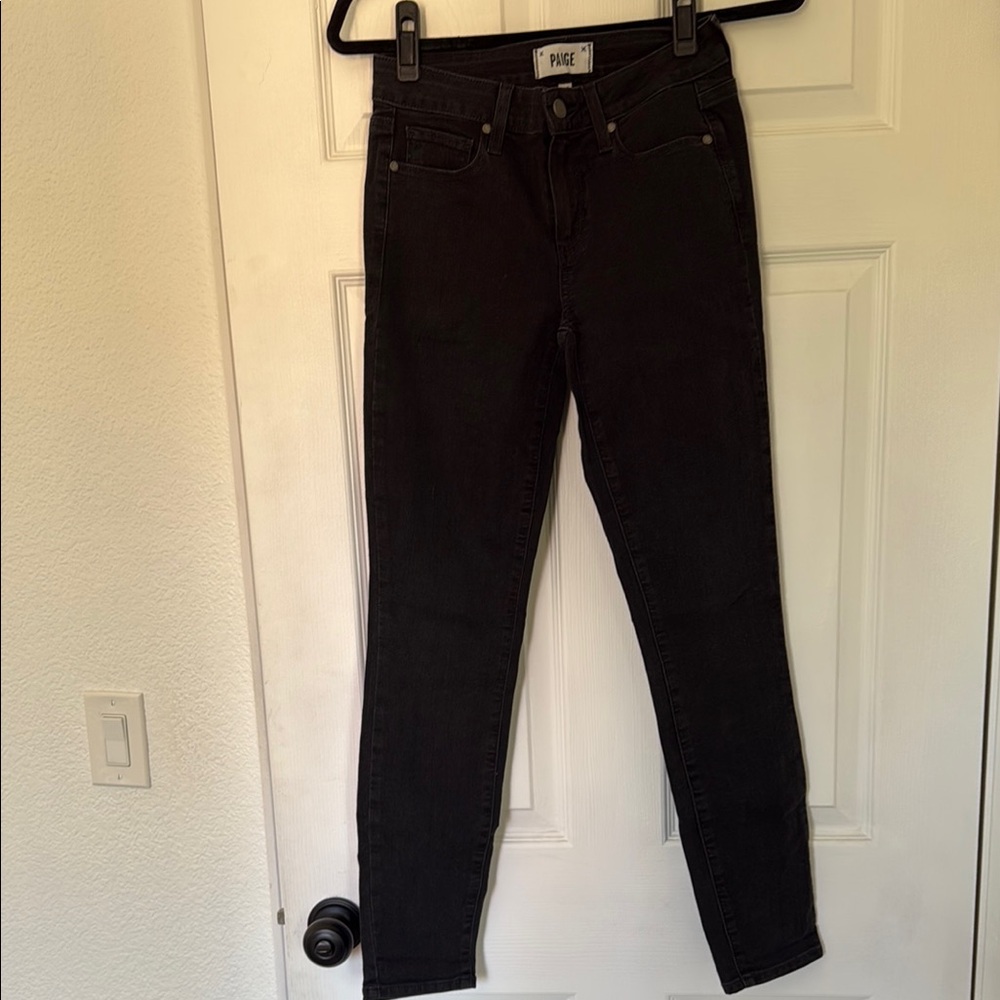 Paige Verdugo Ankle Skinny Jeans — Faded Black — Size 25